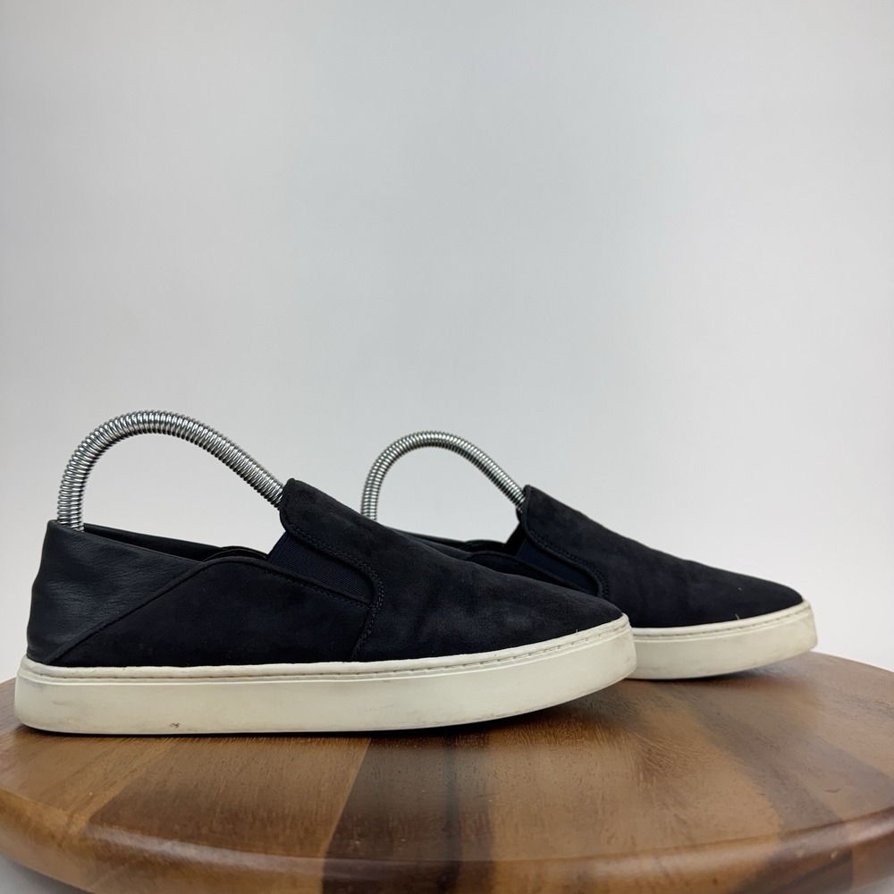 Womens Vince Garvey Navy Blue Suede Casual Slip On Sneakers Shoes Size 6 M